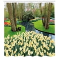 thumbnail image 3 of Ambesonne Spring Shower Curtain, Flower Garden Grass Park, 69"Wx84"L, Green and Brown, 3 of 3