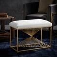 thumbnail image 6 of Cortesi Home Hedda Ottoman, White & Gold, 6 of 12