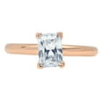 thumbnail image 2 of 1 ct Emerald Cut Natural Sky Blue Topaz Solitaire Engagement Ring for Women in 18K Rose Gold, 2 of 2
