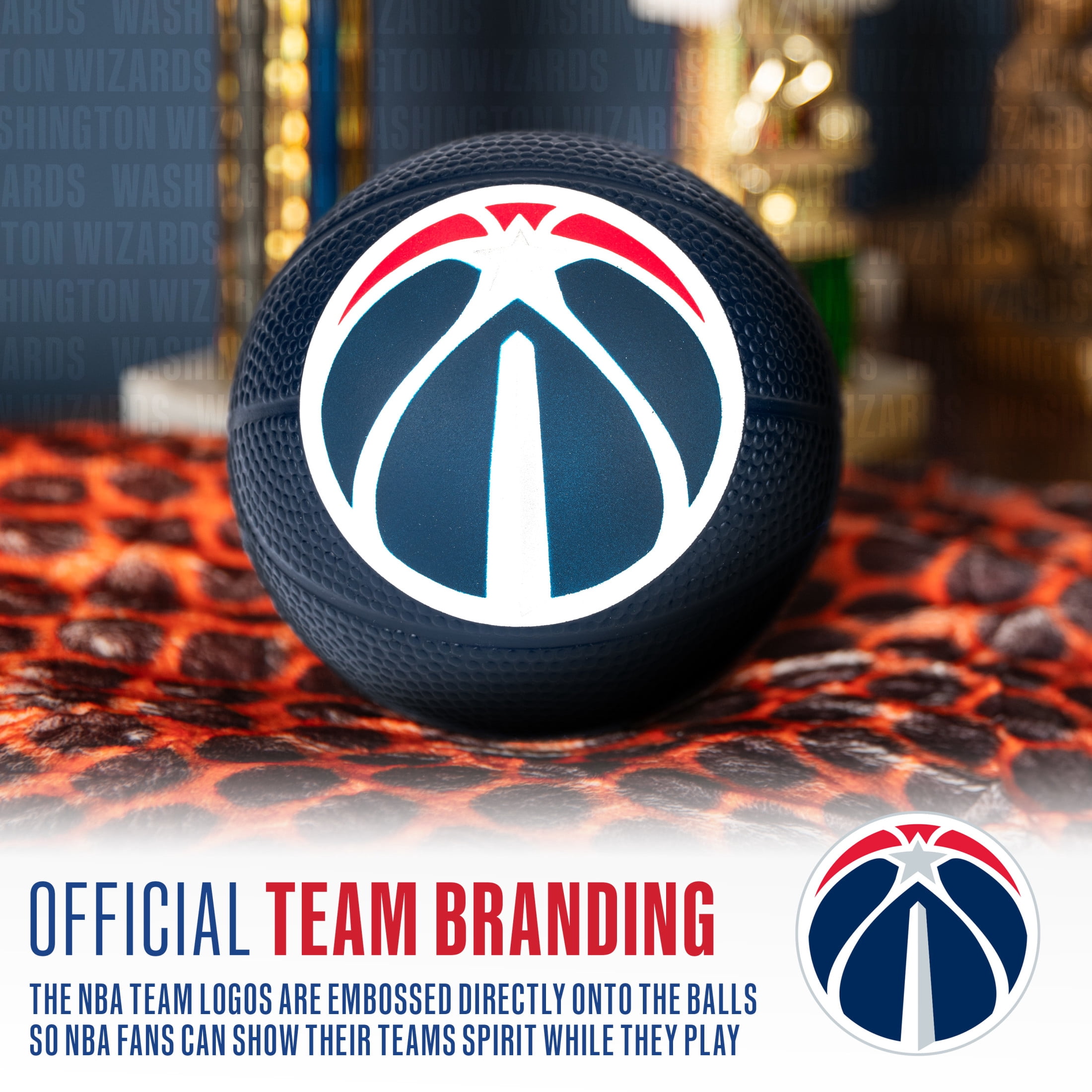 Franklin Sports NBA Washington Wizards Mini Foam Basketball - Kids 5.5" Inch Toy Basketball for Over the Door + Mini Indoor Basketball Hoops - NBA Fan Shop Soft Foam Indoor Kids Basketballs