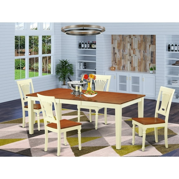 Rustic Dining Table Set - Wood Table with Chairs - Farmhouse Style Room Set