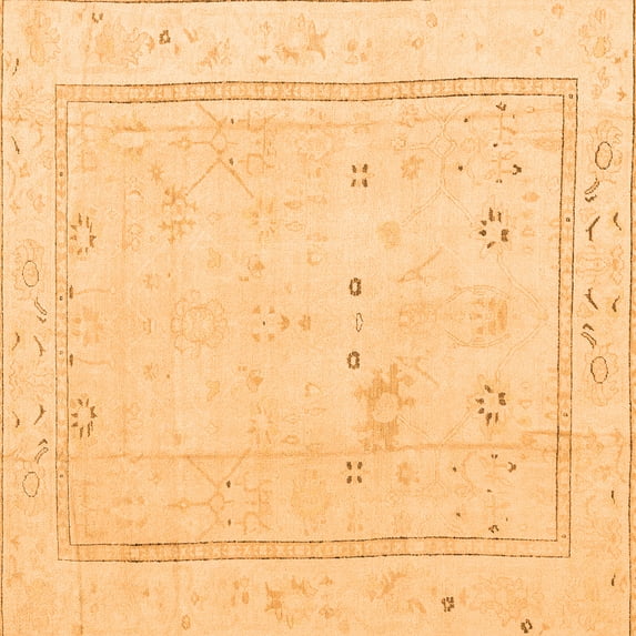 Ahgly Company Indoor Square Oriental Orange Traditional Area Rugs, 7' Square