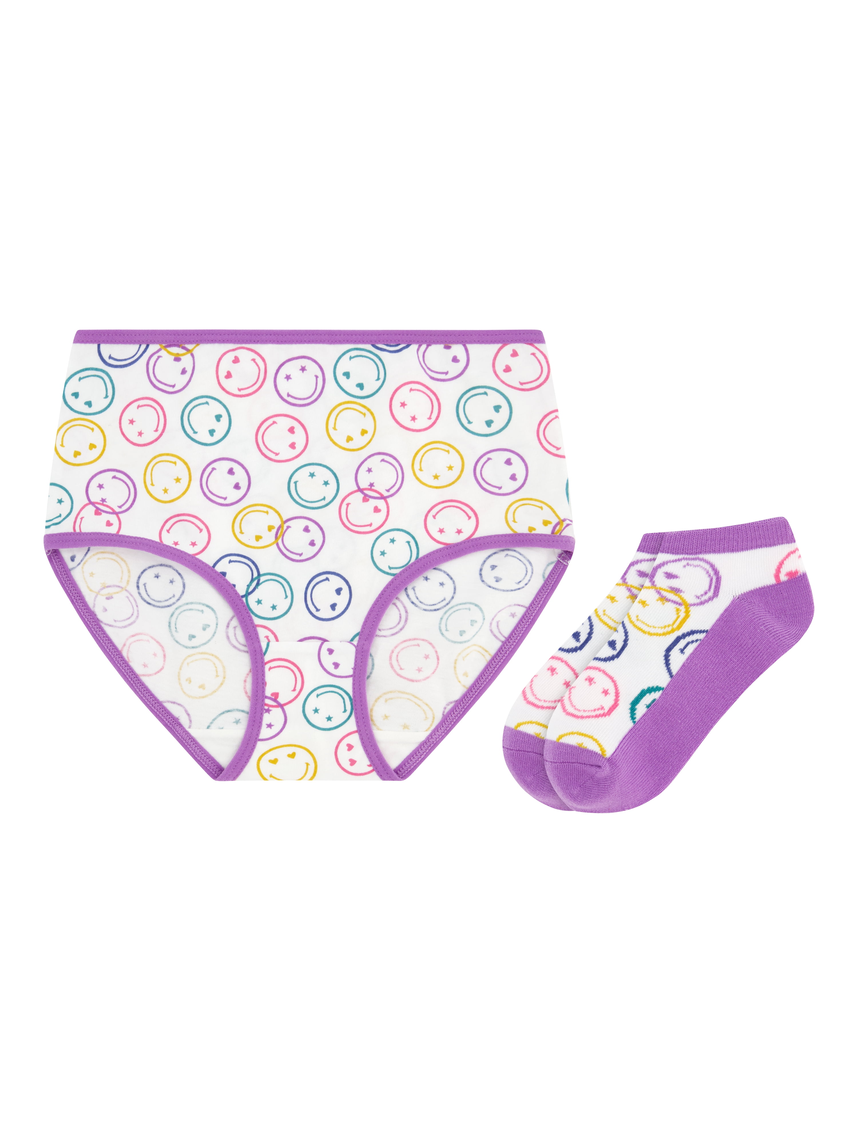 Wonder Nation Girls Cotton Underwear & Socks Bundle, 14-Pack, Sizes 4-16