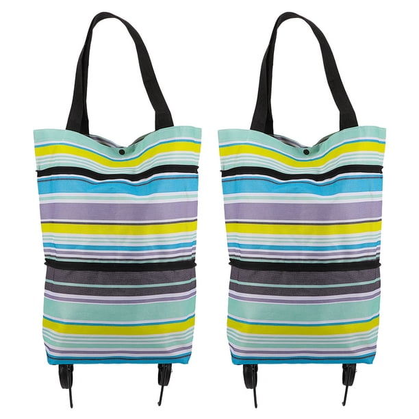 GOOHOCHY 2 bolsas de compra reutilizables con ruedas y plegables.