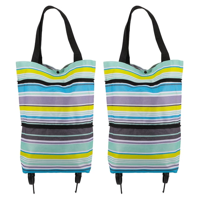 GOOHOCHY 2 bolsas de compra reutilizables con ruedas y plegables.