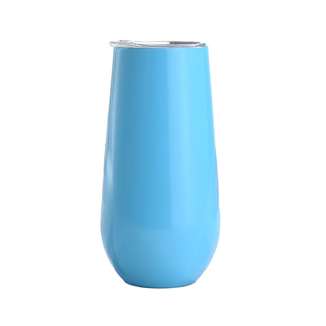 Yuarrent Copas de cóctel de doble capa, flauta de champán, copa de tostado de acero inoxidable, suministros para fiestas, vaso de vino, azul Type2 NO2