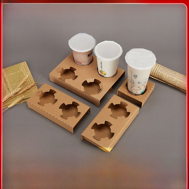 Portavasos desechable para llevar, posavasos para té con leche, taza individual, taza doble, cuatro tazas, base corrugada desgarrable, taza rechoncha, portavasos para café