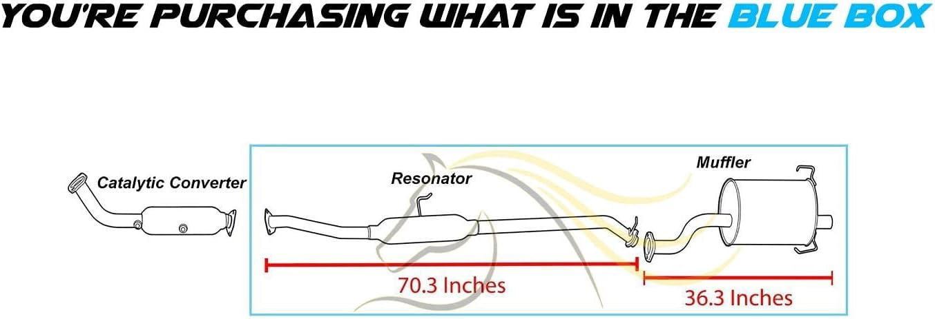 Northeastern Exhaust Resonator Pipe & Muffler Fits 2002-2004 Honda CR-V 2.4L - Direct Fit | Stainless Steel System Kit