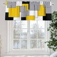 thumbnail image 5 of Abstract Art Valances for Windows, 42 x 18in, Patchwork Black and Yellow Rod Pocket Kitchen Valance Curtain Light Filtering Window Treatments for Living Room Bedroom, 1 Panel, 5 of 7