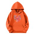 thumbnail image 4 of Moonsky Sudadera con capucha y cordón HUNTRX, estampado de grupo de chicas coreanas, jersey corto, suave y cómodo, top de manga larga para primavera y otoño. Naranja 150, 4 of 4
