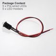 thumbnail image 4 of Unique Bargains 5Set DC 12V 5mm Pre Wired LED with Holder, Ice-Blue Light Round Top Clear Lens, 8mm  Panel Mount, 4 of 5