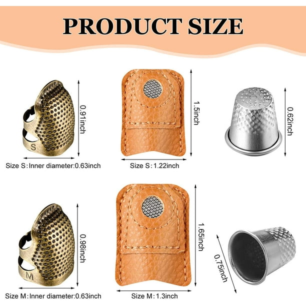  3pcs Sewing Thimble Finger Leather Protector Coin