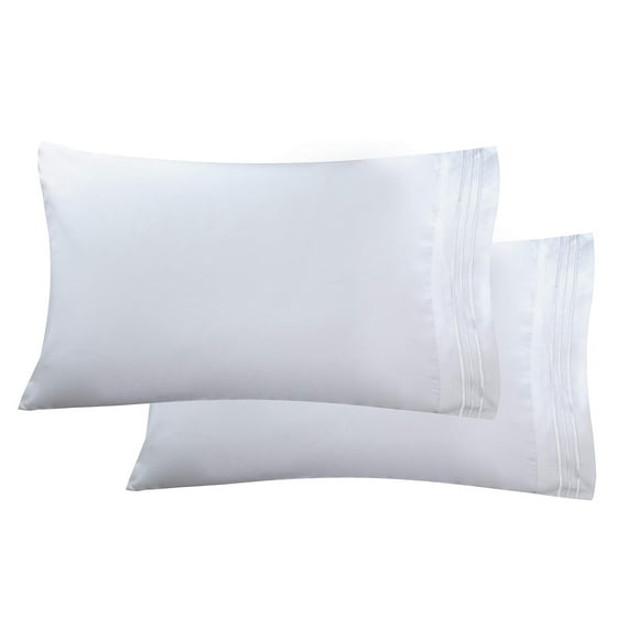 Juego de fundas de almohada Elegant Comfort Luxury Ultrasoft King White