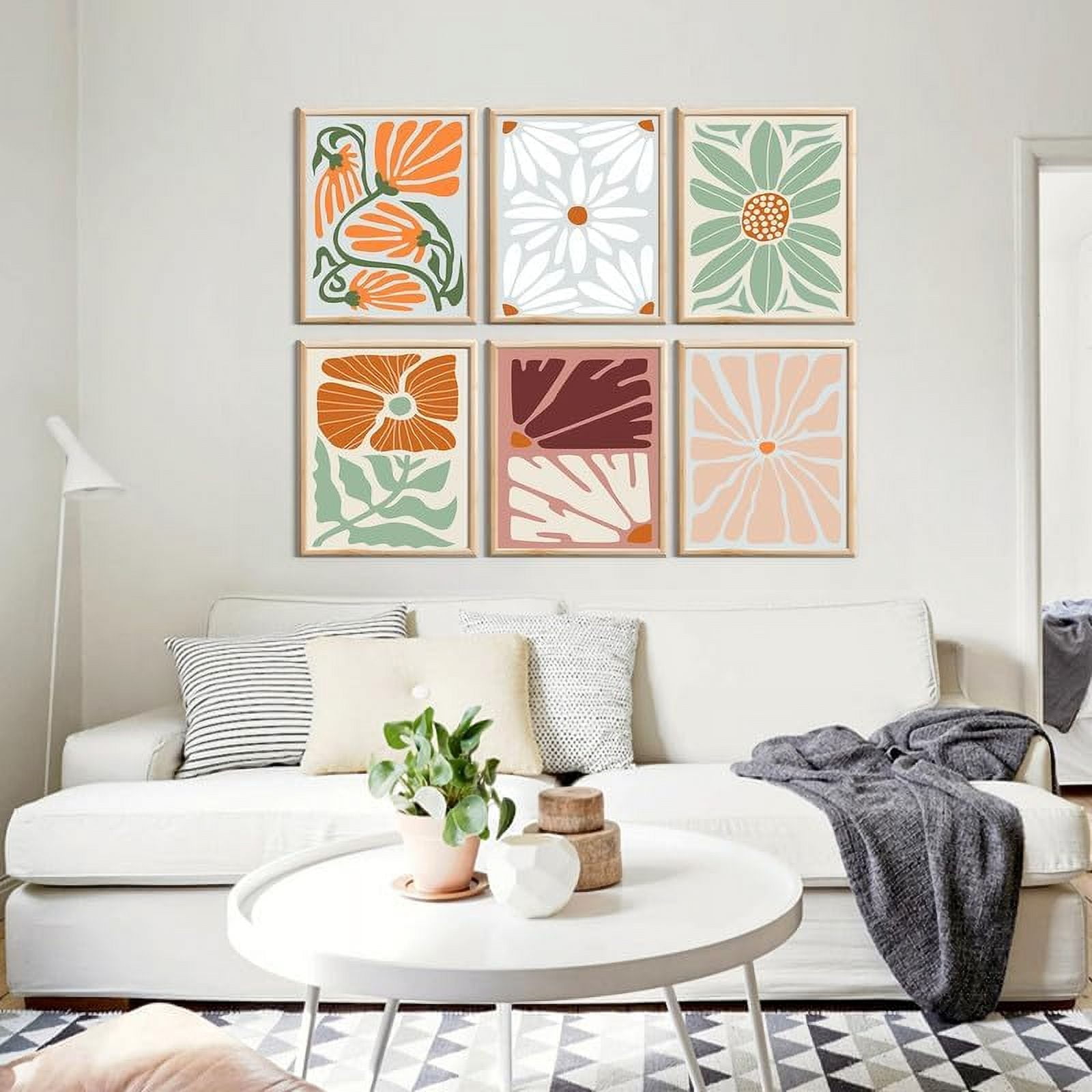 Flower Market Poster,Minimalist Colorful Flower Art Prints,Danish Pastel Room Decor Aesthetic,Flower Wall Decor Gift for Teen Girl''s Dorm Room-8''''x10'''' Unframed