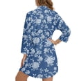 thumbnail image 2 of Xoenoiee Blue Rose Flower Print Women's Swimsuit Coverup Button Down Beach Cover Ups Shirt Dress Summer Casual Oversized Vacation Swimwear with Pocket, S, 2 of 7