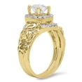 thumbnail image 2 of Dazzlingrock Collection 1.15 Carat (ctw) 14K White Diamond Ladies Bridal Vintage Halo Engagement Ring Set, Yellow Gold, Size 9.5, 2 of 5