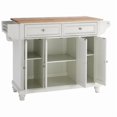 thumbnail image 2 of Crosley Furniture Cambridge Natural Wood Top Kitchen Island in White, 2 of 9