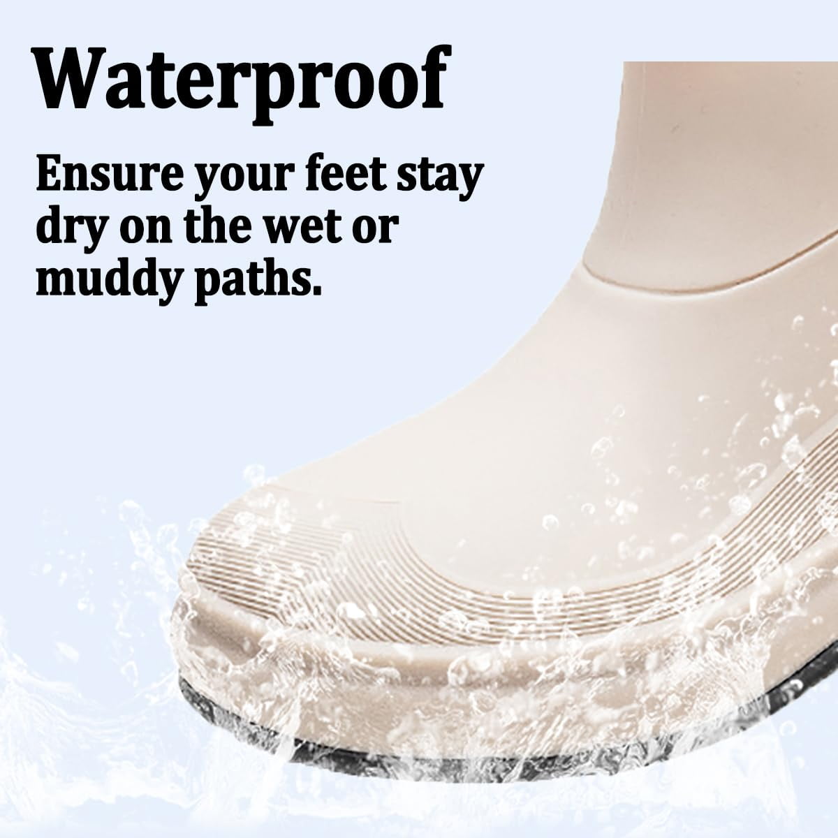 AUXDIQ Rain Shoes Women Men Mid-calf Boots Waterproof Rain Boots Outdoor Garden Shoes
