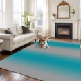thumbnail image 3 of Turquoise Ombre Large Area Rug 8x10 FT, Non Slip Living Room Throw Carpet, Grey Modern Art Farmhouse Washable Soft Indoor Outdoor Carpet Non-Shedding Rug for Bedroom Dining Room, 3 of 9