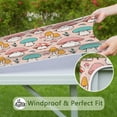 thumbnail image 6 of Pink Mushroom Cartoon Light Pattern Square Fitted Tablecloth with Elastic Edge,Square Table Cover,Washable Elastic Table Cover for Home Kitchen Party Decor 34"x34", 6 of 6
