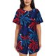 thumbnail image 1 of Fotbe Red White Blue Fireworks Conjunto de Pijama Estampado para Mujer, 2 Piezas, Ropa de Dormir con Camiseta de Manga Corta y Shorts Suaves-Large, 1 of 6