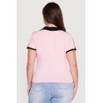 thumbnail image 4 of Women's Plus Size Contrast Trim New York 1983 Graphic Polo Top, 4 of 4