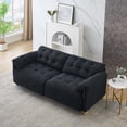 thumbnail image 3 of 83" Flannelette Cloud Deep Seat Sofas, Modern Sofa Couch for Small Spaces, Cozy Comfy Loveseat with Solid Wood Frame, Pillow-Designed Armrest Loveseat, Black, 3 of 9