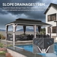 thumbnail image 6 of PURPLE LEAF 10' X 20' Outdoor Hardtop Gazebo Metal Double Roof White Aluminum Frame Heavy Duty Patio Gazebo with Curtain and Netting for Backyard and Garden, Grey, 6 of 8