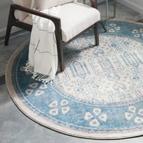 Unique Loom Salzburg Collection Area Rug - Aigen (6' 1" Round Beige/Ivory)