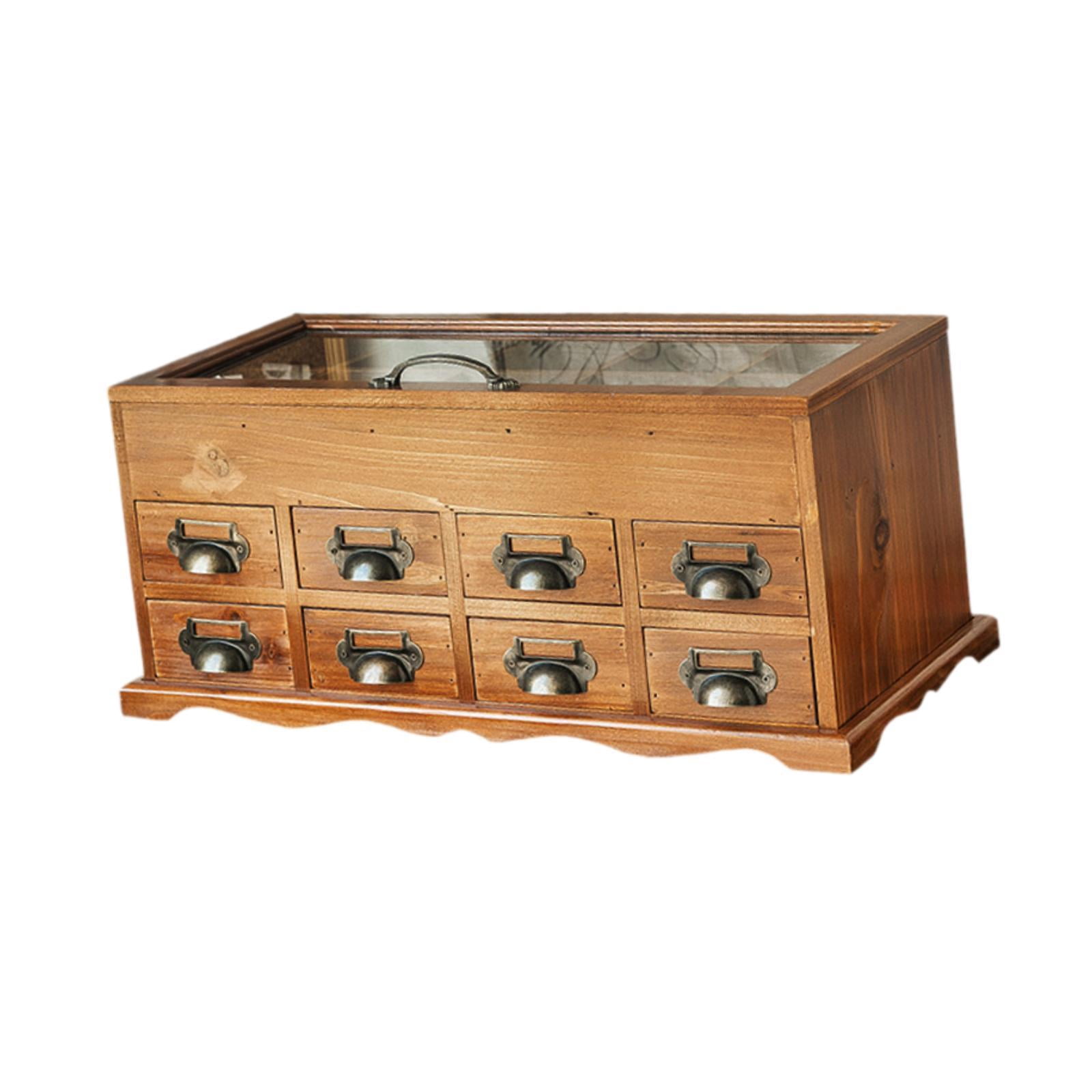 TISHITA Desktop Craft Storage Drawer Box Wooden Storage Box Desk Organizer with Drawers for Pencils Scrapbooking Items Sewing Threads