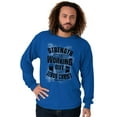 thumbnail image 3 of Working Out With Christ Strength Long Sleeve TShirt Men Women Brisco Brands S, 3 of 6