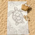 thumbnail image 3 of Beach Towel Bag, Portable Beach Towel Backpack, Integrated Beach Towel with Shoulder Strap, Breathable Cotton Linen Material, Geometric Design, Lightweight and Compact for Travel and Outdoor Use, 3 of 7