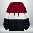 thumbnail image 3 of kpoplk Mens Novelty Color Block Hoodies Cozy Sport Outwear(Wine,M), 3 of 4