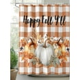 thumbnail image 2 of Fsddascl Thanksgiving Pumpkins Shower Curtain Set - 48" x 72" Washable Bathtub Curtain with 12 Hooks, Fall Harvest Botanical Floral Plaid Waterproof Fabric Stall Shower Curtains for Bathroom/Bathtub, 2 of 6