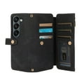 thumbnail image 5 of Compatible with Samsung Galaxy Z Fold 6 5G Wallet Case, 2 in 1 Magnetic Wallet Case with Card Holder, Zipper, PU Leather Flip Cover Case with Detachable Long Shoulder Strap,Card Slots, Black, 5 of 13