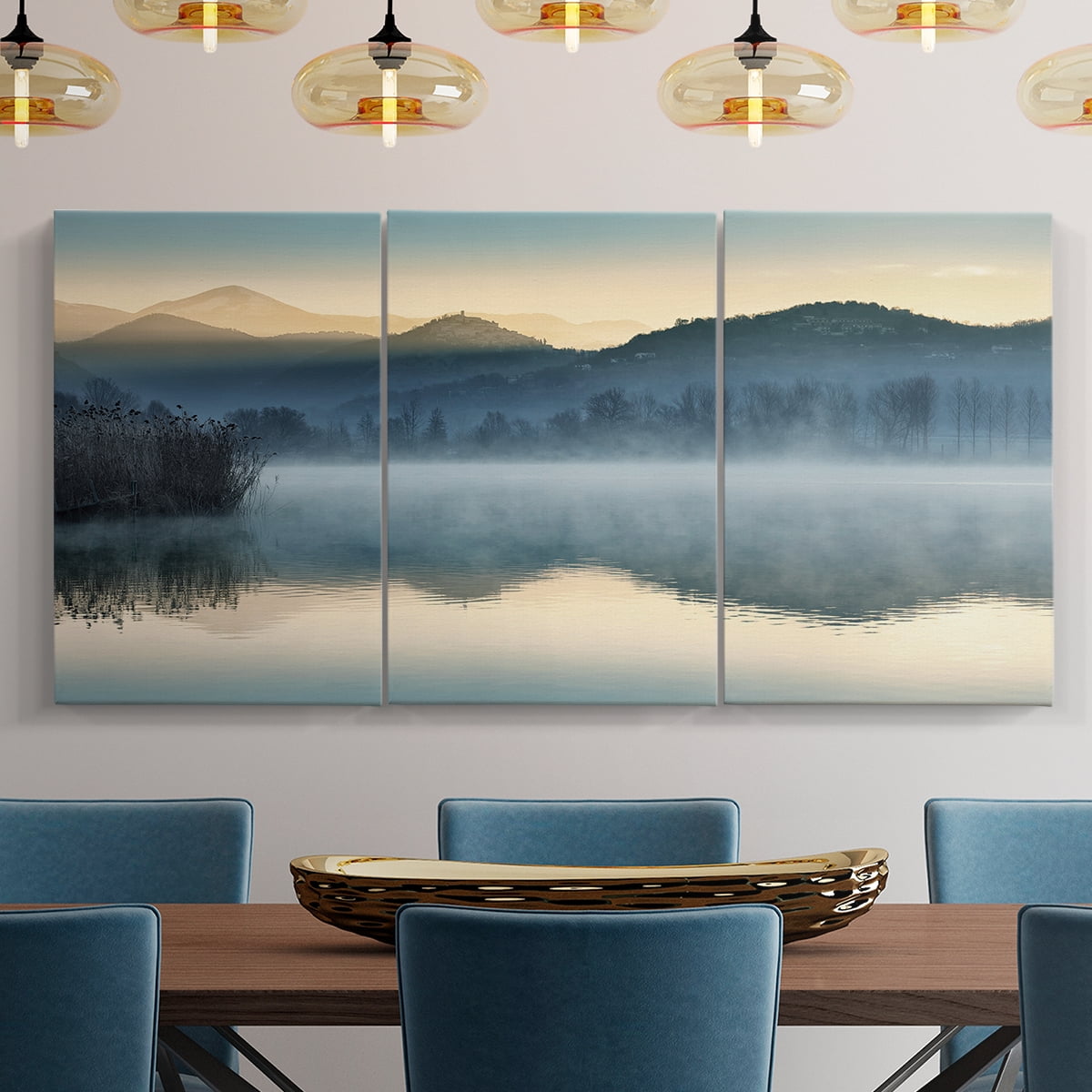 Wexford Home Quiet Morning - 32" x 64" Multi-Piece Canvas Art, Ready to Hang