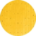 thumbnail image 1 of Ahgly Company Indoor Round Solid Yellow Modern Area Rugs, 4' Round, 1 of 4