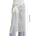 thumbnail image 3 of Women Korean Tie Up See Through Sequins Flower Lace Apron Skirt Sheer Layering Long Skirt Covering Overskirt Hip Scarf, 3 of 9
