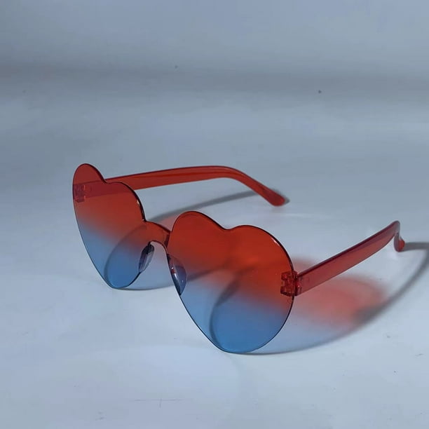 Gafas de sol con forma de corazón en forma de gelatina para hombre y mujer, gafas de sol con forma de corazón en forma de melocotón, gafas de sol con forma de corazón de una sola pieza
