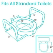 Vive Raised Toilet Seat with Handles, 3.5 Toilet Seat Riser with Arms, Elongated, Weight Capacity 300lbs