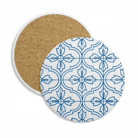 

Blue Talavera Decorative Pattern Ilustration Coaster Cup Mug Tabletop Protection Absorbent Stone