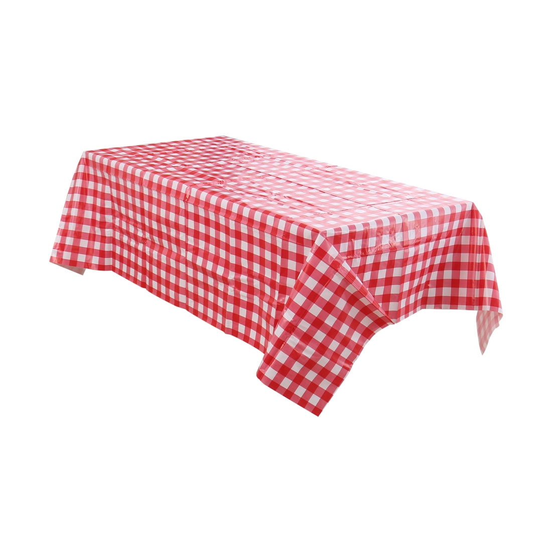 Locika Rectangle Gingham Checkered Tablecloth,Waterproof Spillproof Buffalo Plaid Tablecloth,Washable Wipeable Stain Resistant Fabric Tablecloth Red and White Checkered, 60 x 84