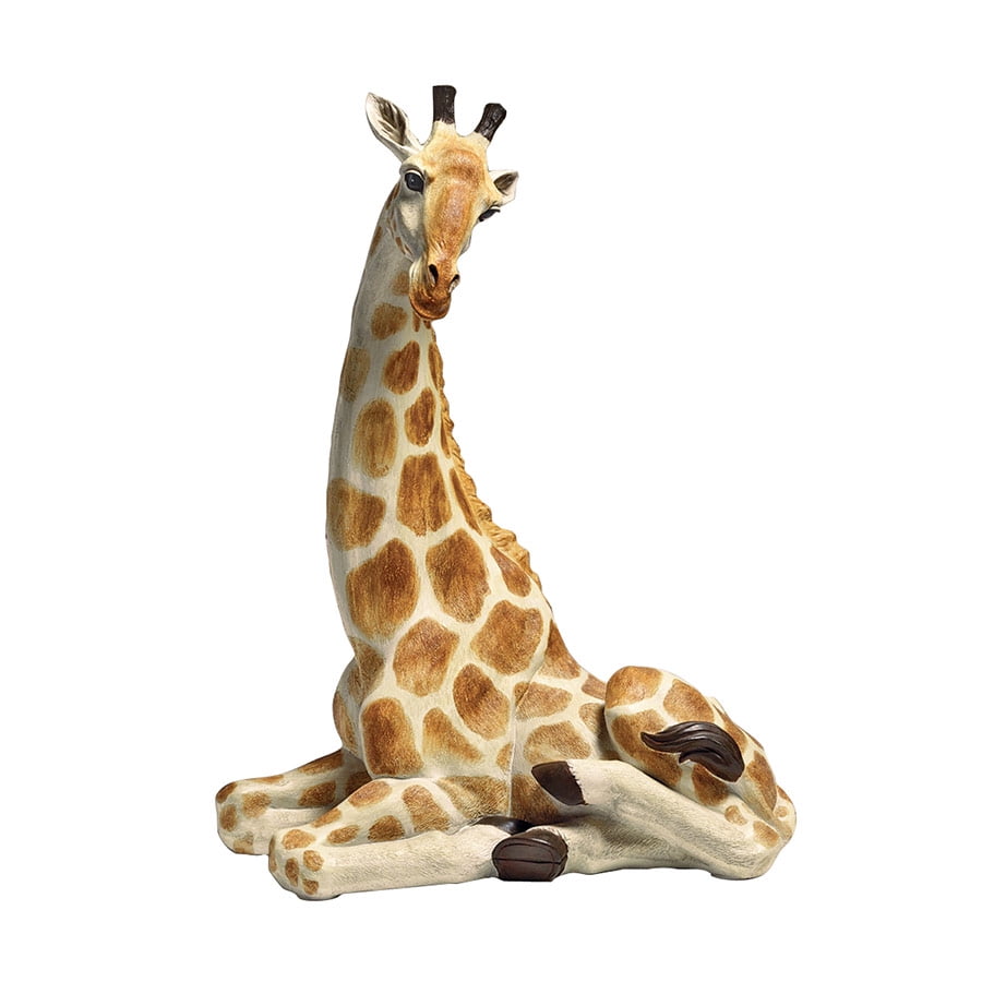 Lawn Decor Resting Giraffe Statue Realistic Garden Sculpture Exotic