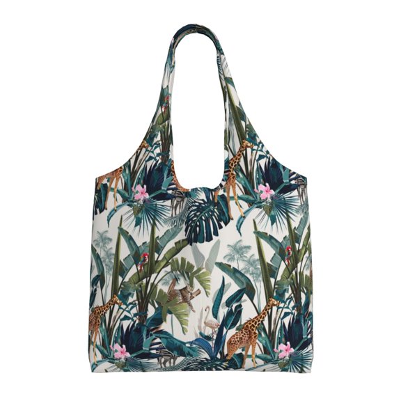 Xecao's Hawaiian Style Canvas Tote Bag is a versatile choice for women, serving as a stylish beach bag, shopping bag,and reusable grocery bag.