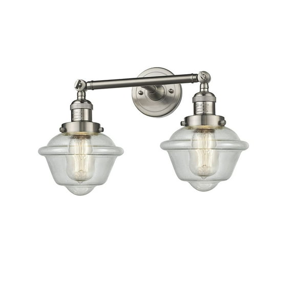 Innovations 2-LT LED Small Oxford 17" Bathroom Fixture - Brushed Satin Nickel - 208-SN-G534-LED