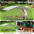 thumbnail image 3 of Sylviera Metal Walk-in Chicken Coop, 10x13x6.4FT Outdoor Poultry Enclosure, Reinforced Frame and Waterproof Cover for 15-30 Chickens, 3 of 9