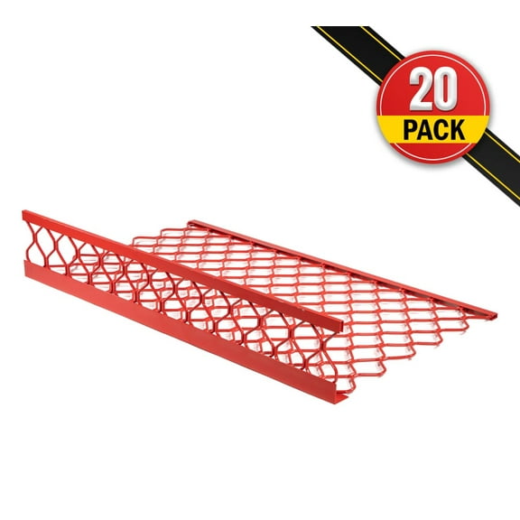 20 Pack 48"x30" (Drop) Red-Coated Aluminum Mesh Brick Guard Corner Protector - L Shape Mesh Edge Guard Corrosion Resistant
