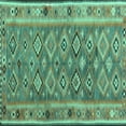 thumbnail image 1 of Ahgly Company Machine Washable Indoor Square Southwestern Turquoise Blue Country Area Rugs, 3' Square, 1 of 4