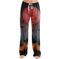 thumbnail image 2 of Halloween Pajama Pants for Women Witch Castle Print Elastic Waist Comfy Lounge Pjs, 2 of 5