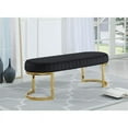 thumbnail image 2 of Meridian Furniture Lemar Contemporary Velvet Bench in Black, 2 of 8